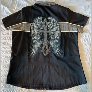 Biker Clothing Company | 2XL | Laughlin Nevada | EUC | Black Silver rhinestones